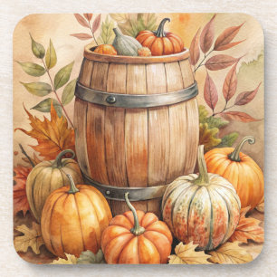 Posavasos Barril con Calabazas Otoño