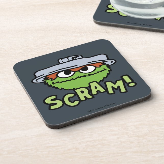 Posavasos Barrio Sésamo | Oscar el Grouch Scram! (Lado Izquierdo)