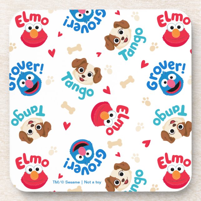 Posavasos Barrio Sésamo | Patrón Tango, Elmo y Grover (Frente)