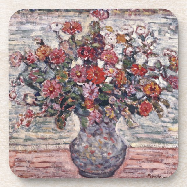 Posavasos Base de flores, Zinnias de Maurice Prendergast (Frente)