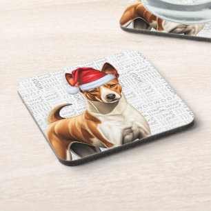 Posavasos Basenji Dog Woof Word Art Holiday
