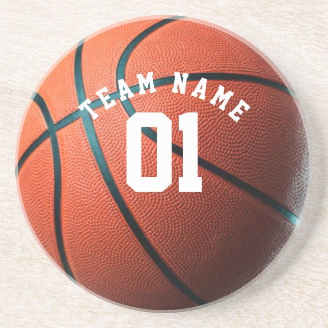 Posavasos BASKETBALL Team PERSONALIZA Nombre Coaster (Frente)