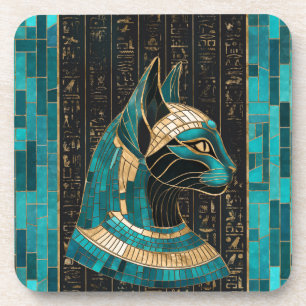 Posavasos Bastet de diosa gata egipcia -arte mosaico