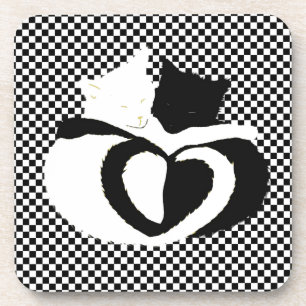 Posavasos Bastones CAT - Amo blanco negro