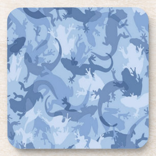 Posavasos Bastones de camuflaje reptiles azules