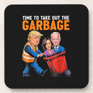 Posavasos Basura para Trump 2024 Es hora de tomar Garb