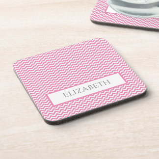 Posavasos Baterías De Bebida De Chevron Sencilla Rosa