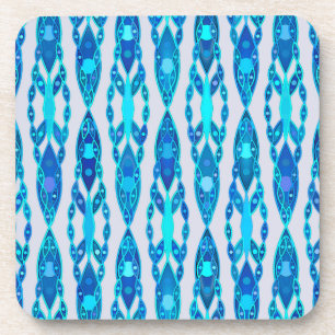 Posavasos Batik tribal - Gris azulado y plateado de zafiro