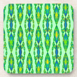Posavasos Batik tribal - Moneda, verde esmeralda y azul