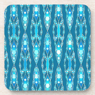 Posavasos Batik tribal - Ocean Blue y Aqua