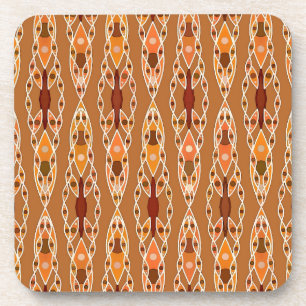 Posavasos Batik tribal - óxido, terracota y beige