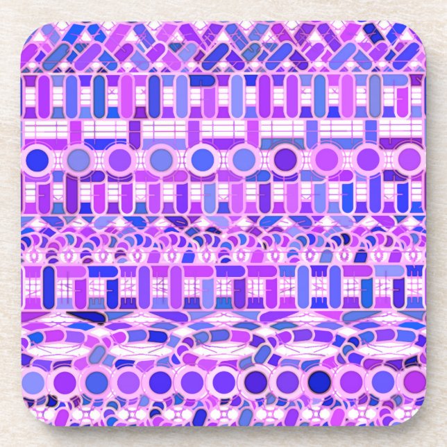 Posavasos Batik tribal - tonos violeta (Frente)