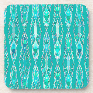 Posavasos Batik Tribal - Turquesa y Aquamarina