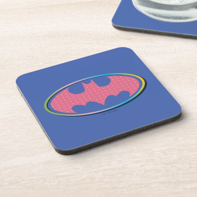Posavasos Batman | Logotipo de Punto de Polka Rosa (Lado Izquierdo)