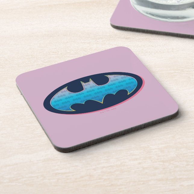 Posavasos Batman | Símbolo rosa y azul (Lado Izquierdo)