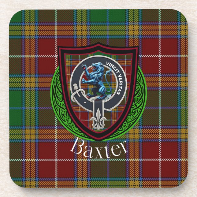 Posavasos Baxter Scottish Clan Tartan & Crest (Frente)