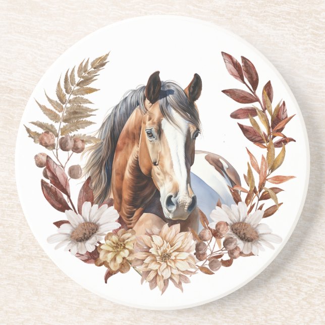 Posavasos Bay Paint Horse Autumn Wreath (Frente)