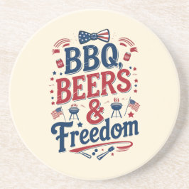 Posavasos BBQ, Beers & Freedom – Retro 4th of July Vibes