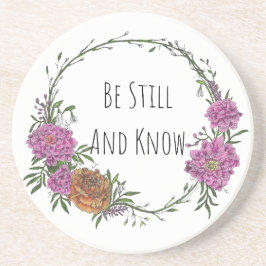 Posavasos Be Still and Know Sandstone Coaster
