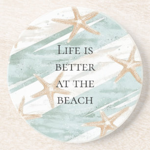 Posavasos Beach Aqua Mint Starfish Stripes Boda