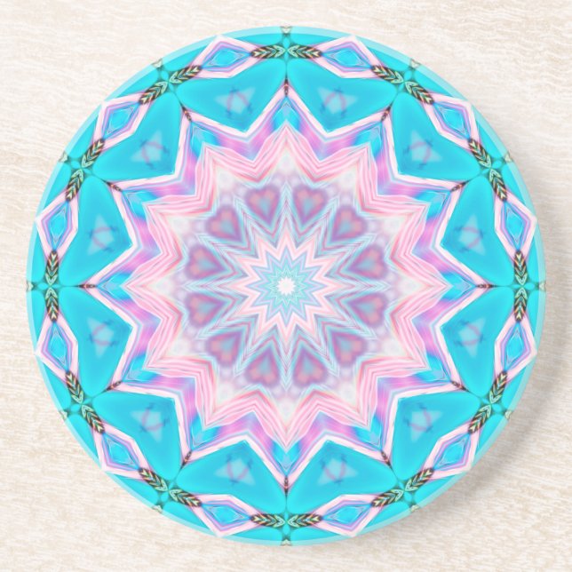 Posavasos Beach Boho Love Mandala Pink & Blue Mandala