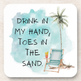 Posavasos Beach Bum Bebe Palm Tree Square Coaster Set