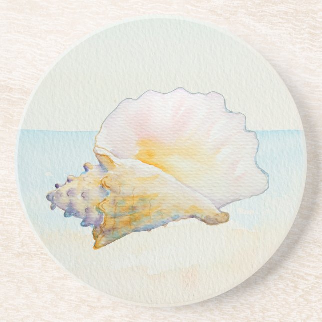 Posavasos Beach Conch Shell Nautical Ocean (Frente)