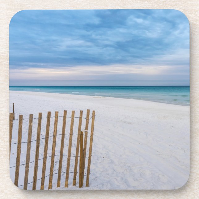 Posavasos Beach Fence Morning Destin Florida Coaster Set (Frente)