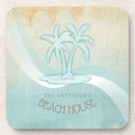 Posavasos Beach House Palm Trees Aqua ID623