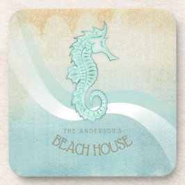Posavasos Beach House Seahorse Aqua Blue ID623