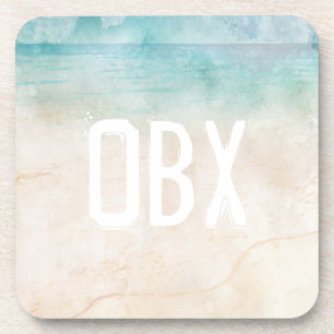 Posavasos Beach Initials Ocean Beach Water Sand Travel Fun