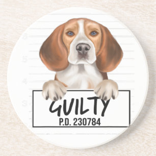 Posavasos Beagle Mugshot Guilty Dog