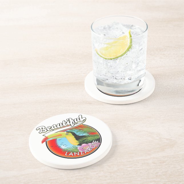 Posavasos Beautiful Lanzarote travel patch. (Lado)