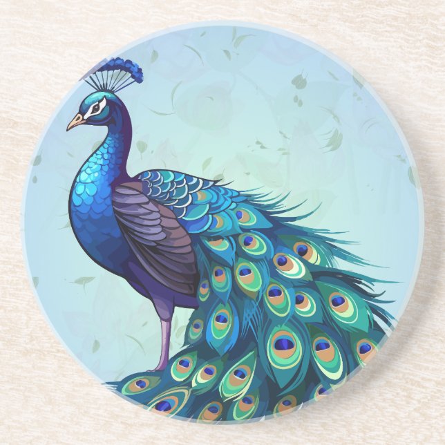 Posavasos Beautiful Peacock Round (Frente)