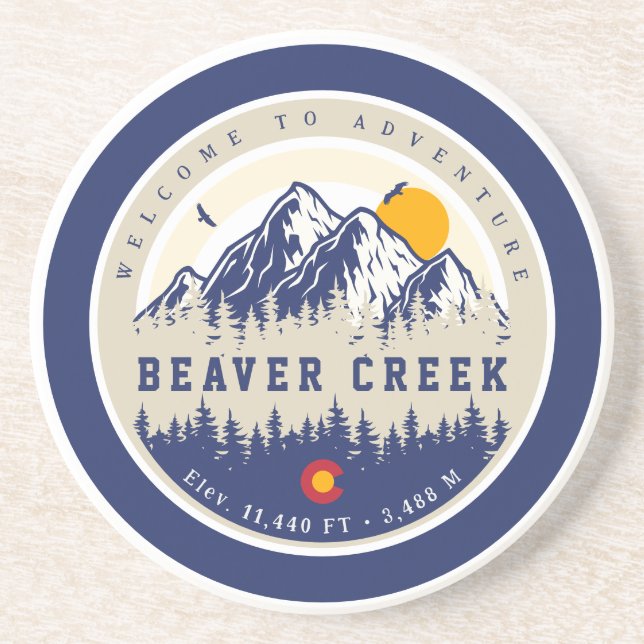 Posavasos Beaver Creek Colorado Flag Mountain Skvenir (Frente)