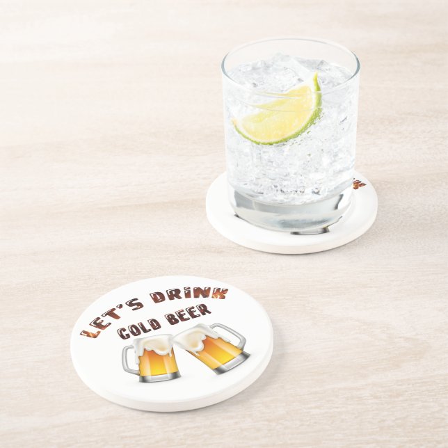 Posavasos bebamos cerveza de oro (Lado)