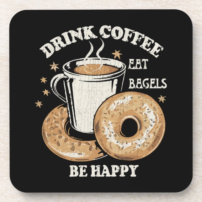 Posavasos Bebe Café Come Bagels Sé Feliz (Frente)