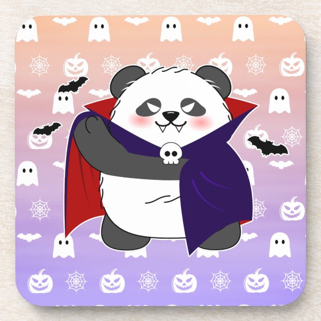 Posavasos Bebé lindo de Halloween Vampiro Panda Dracula (Frente)