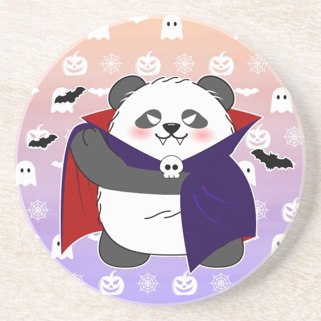 Posavasos Bebé lindo de Halloween Vampiro Panda Dracula (Frente)