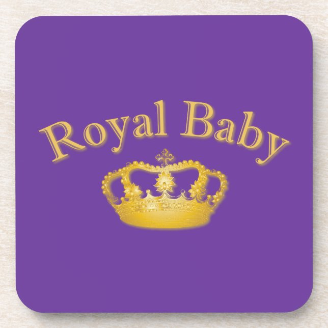 Posavasos Bebé real con corona dorada (Frente)