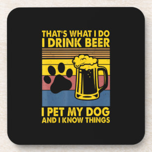 Posavasos Bebedor de cerveza Bebo cerveza Acaricio a mi perr