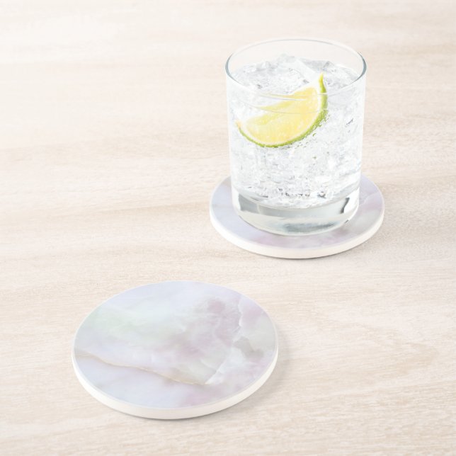 Posavasos Beber natural de piedra de cuarzo gris granito mar (Lado)