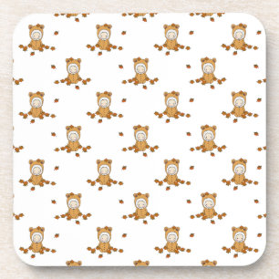 Posavasos Bebés Lindos de Otoño en Patrón de Hojas Caídas