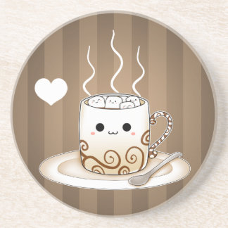 Posavasos Bebida caliente del cacao del kawaii lindo