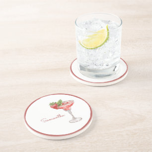 Posavasos Bebida De Cóctel De Fresa Blanca Roja