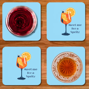 Posavasos Bebida de cóctel italiano vintage retro happy hour