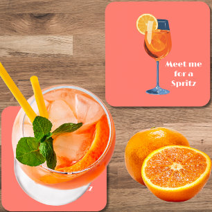 Posavasos Bebida de Cóctel Italiano Vintage Retro Hora Feliz