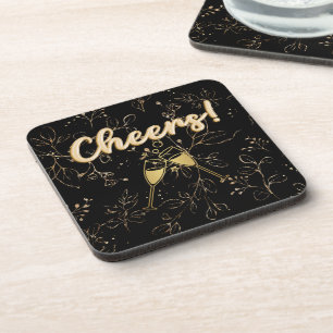 Posavasos Bebida de oro y alegría negra