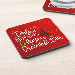 Posavasos Bebida para persona mañanera festiva del 25 de dic