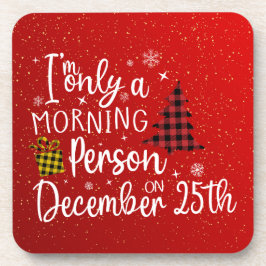 Posavasos Bebida para persona mañanera festiva del 25 de dic